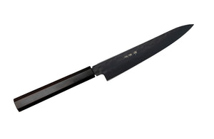 【即購OK】堺孝行 黒影 ペティナイフ 150mm VG10 槌目 フッ素加工 堺孝行 黒影 ペティナイフ 150mm V金10号鎚目フッ素加工｜黒檀八角柄