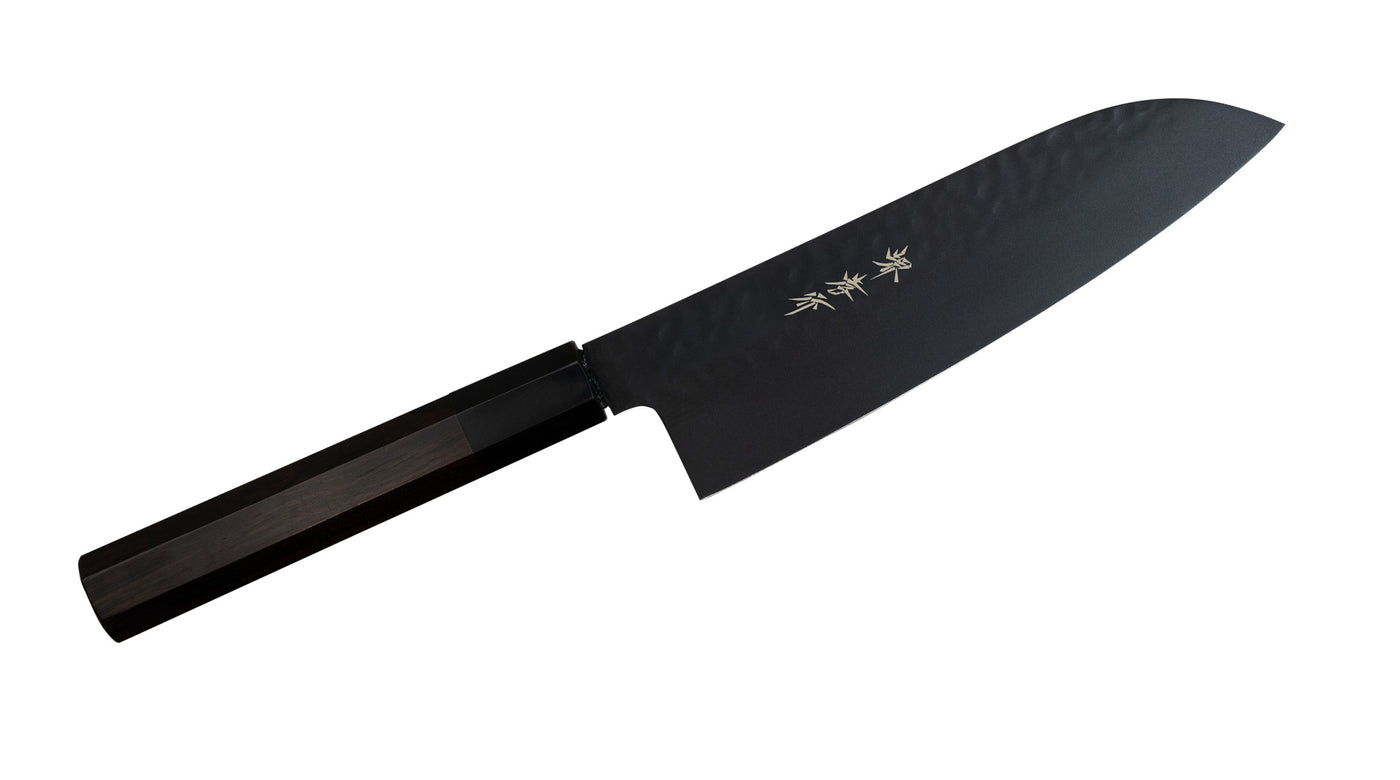 堺孝行 黒影 三徳 165mm 黒檀八角柄｜刃